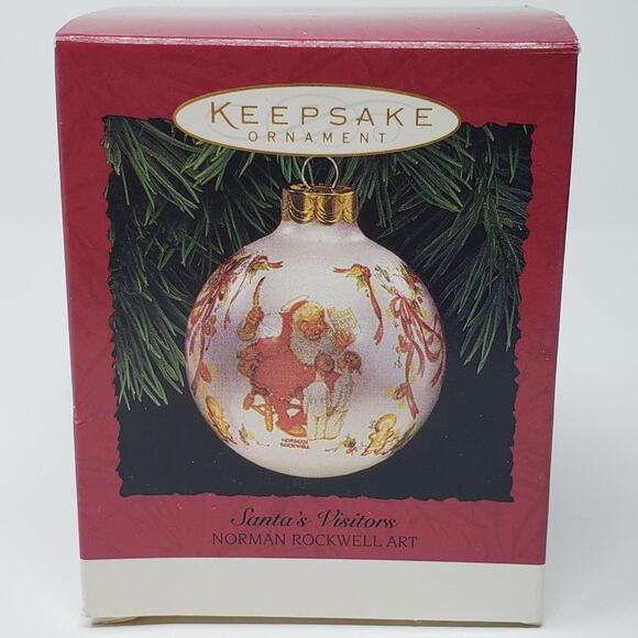 1995 Hallmark Santa’s Visitors Glass Bulb Keepsake Christmas Holiday Ornament.2 - Picture 1 of 9